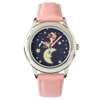 Pulsera Vaca personalizado Saltó Sobre El Reloj De La Luna