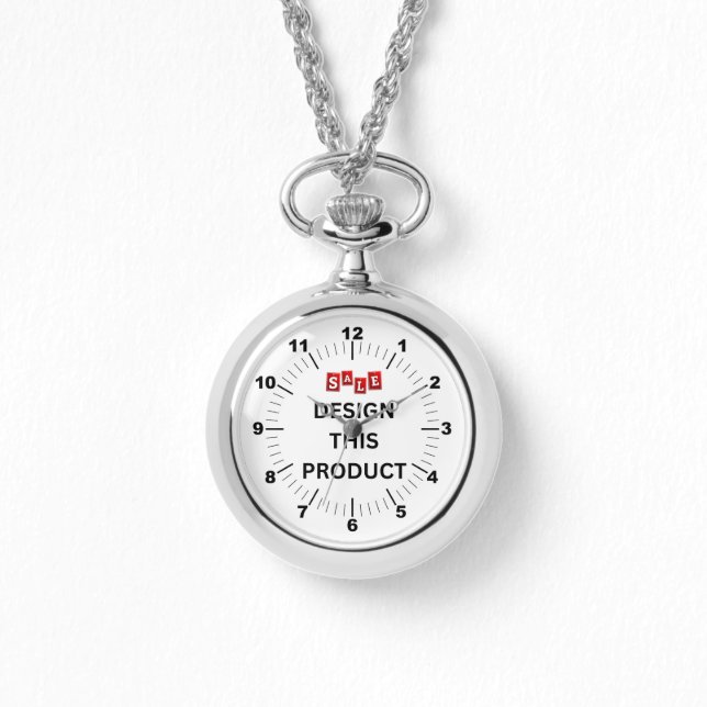 Pulsera VENTA! Reloj de collar de plata - Personalizado (Anverso)