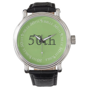 Pulsera Verde de oro del reloj del aniversario del jubileo