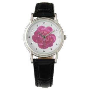 Pulsera Vibrante reloj de flores de peones rosados
