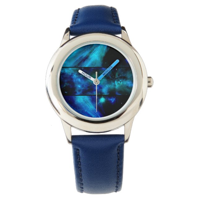 Pulsera Windows a un reloj de nebulosa de espacio azul (Anverso)