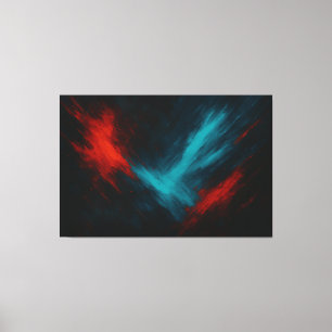 Pulso Urbano – Arte abstracto en lienzo rojo y tur