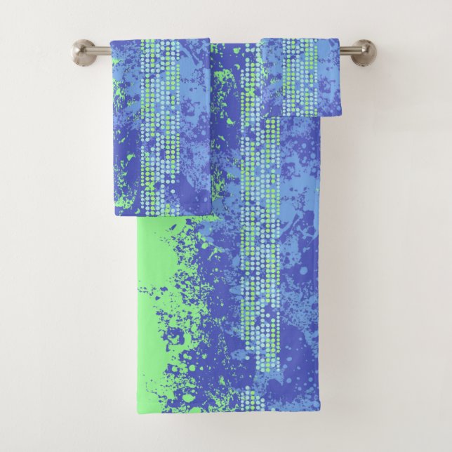 Pulverización y puntos de color azul y verde claro (In situ)