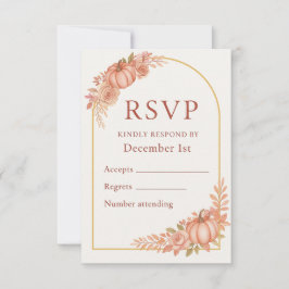 Pumpkin Floral Fall Baby Shower RSVP Card