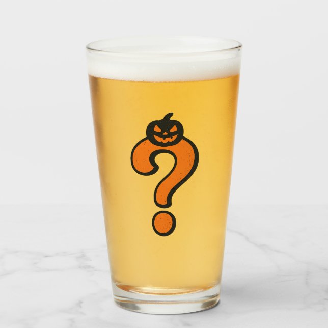 Pumpkin Halloween Question Mark Glass (Anverso (lleno))
