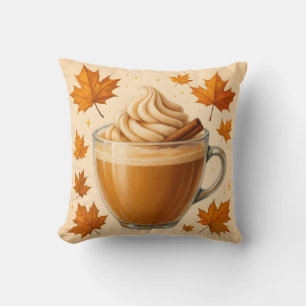 Pumpkin Latte Daydream   Cojín decorativo acogedor