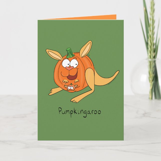Pumpkingaroo - tarjeta de felicitación divertida (Anverso)
