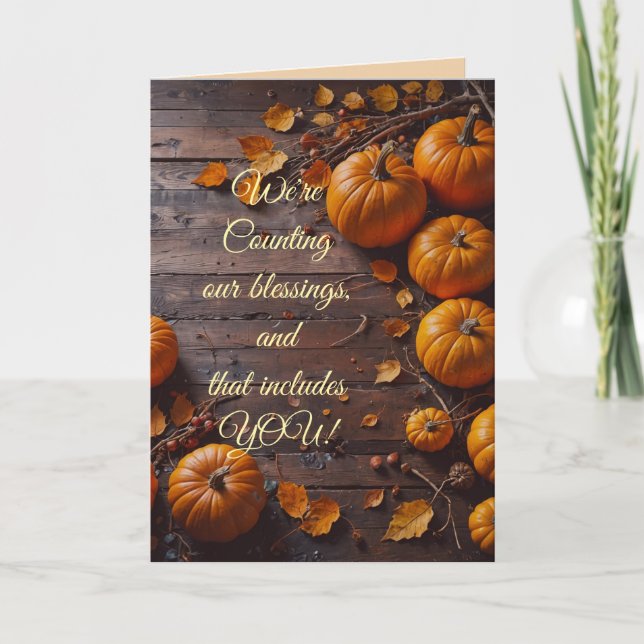 PUMPKINS GRACIAS TARJETA PARA CUALQUIERA (Anverso)