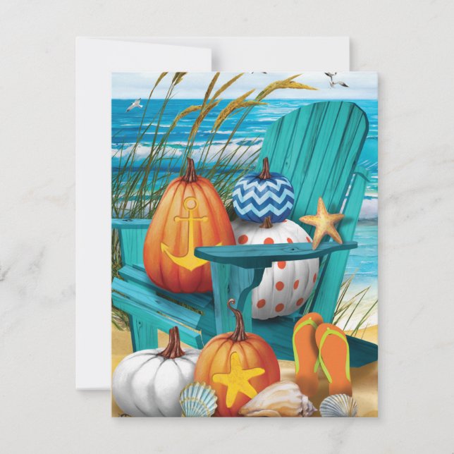Pumpkins on the Beach Flat Card (Anverso)