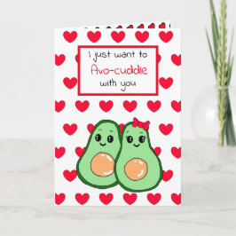 Pun de comida de aguacate, tarjeta de San Valentín