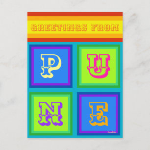 Pune India colorida tarjeta postal de vacaciones