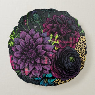 Punk Botánico Almohada Floral Estética Oscura Grun