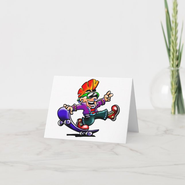 Punk Callejero En Cartas De Nota De Skateboard (Anverso)