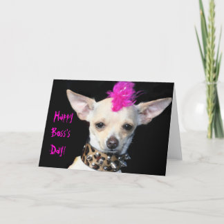 Punk Chihuahua Feliz día a los jefes con tarjeta d