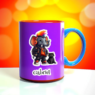 Punk con un Pegatina de vinilo personalizado del t