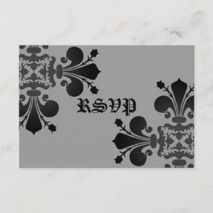 Punk gótico real fleur de lis rsvp gris negro