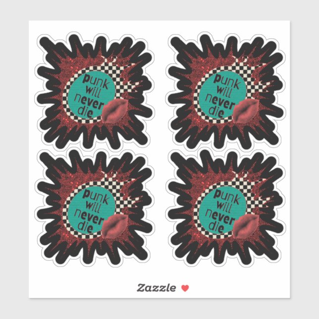 Punk nunca morirá hoja de Pegatinas (Hoja)
