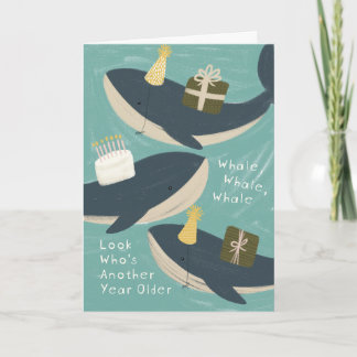 Punny Whale celebra la gran tarjeta de felicitació