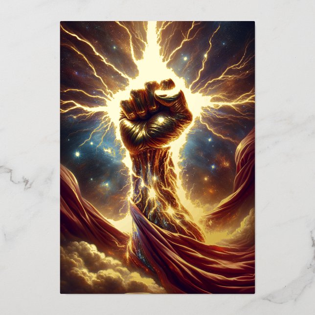 Puño crudo - Isaiah 41:10 KJV Tarjeta de felicitac (Anverso )