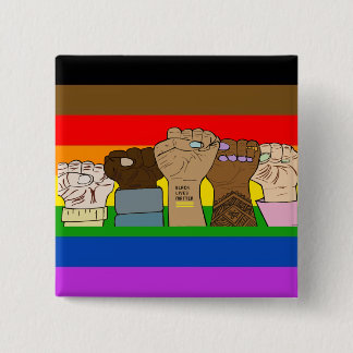 Puños de alimentación de orgullo / botón cuadrado