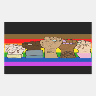 Puños de potencia de orgullo / Pegatina rectangula