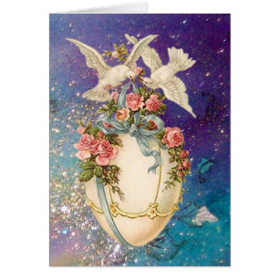 PUNTAS BLANCAS CON HUEVO ORIENTAL, BOW AZUL, ROSAS