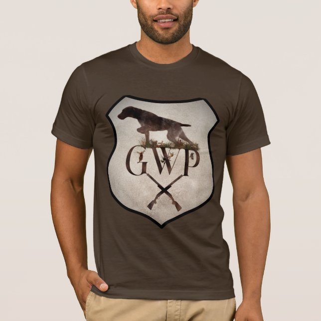 Puntero con cable alemán, camiseta GWP (Anverso)