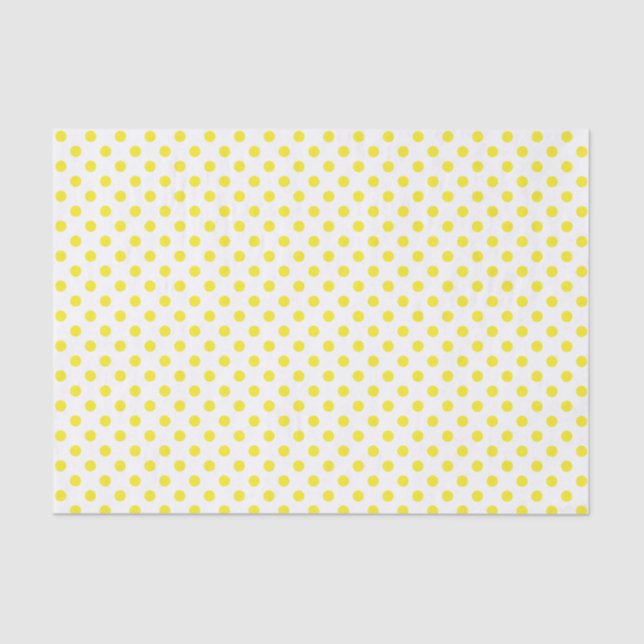 Punto amarillo de polka en papel blanco (Anverso)