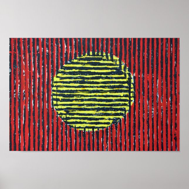 Punto amarillo moderno, abstracto, poster de arte (Frente)