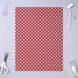 Punto blanco de lunares en papel de seda rojo