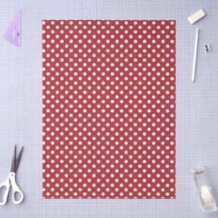 Punto blanco de lunares en papel de seda rojo