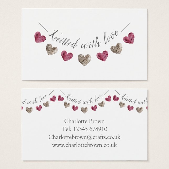 punto con regalo de amor o tarjeta de visita (Anverso y reverso)