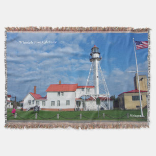 Punto de ballena blanco faro tira manta