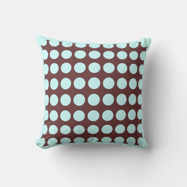 punto de polaca de almohada moderna marrón y verde (Anverso)