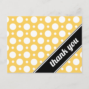 Punto de Polka Amarillo y Blanco Gracias Postales