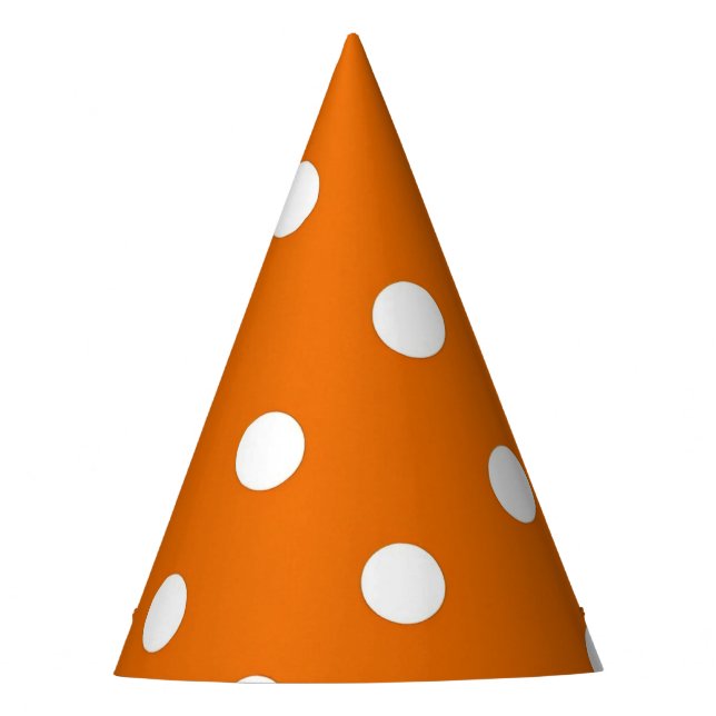 Punto de Polka Blanco sobre Gorra Fiesta Naranja (Anverso)