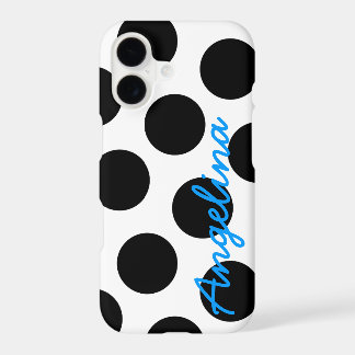 Punto de polka blanco y negro personalizado