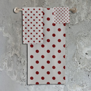 Punto de polka gris borgoña