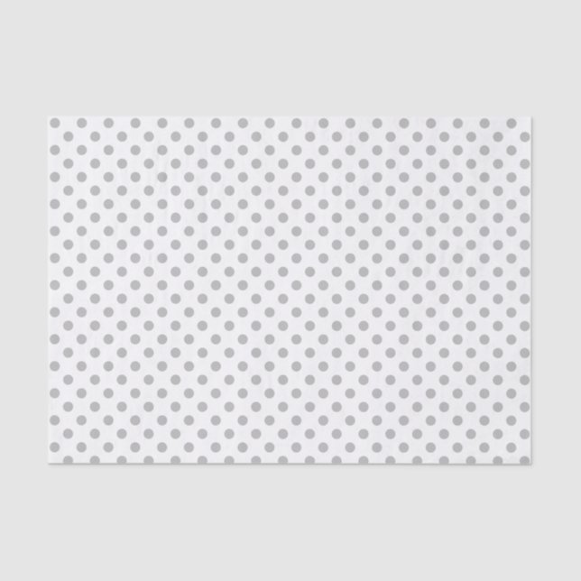 Punto de polka gris en papel blanco (Anverso)