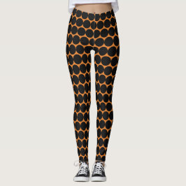 PUNTO DE POLKA NEGRO, Naranja DE LEGGINGS DE HALLO