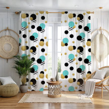 Punto de Polka Oro Turquesa