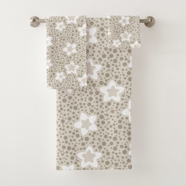 Punto de polka pekinés retro con estrellas y flore (In situ)