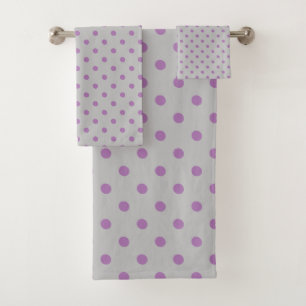 Punto de Polka Púrpura Gris