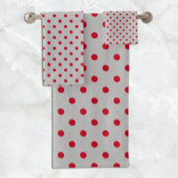 Punto de Polka Rojo Gris