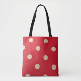 Punto de Polka rojo y blanco - Bolsa de Tote