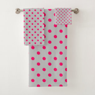 Punto de Polka Rosa Gris