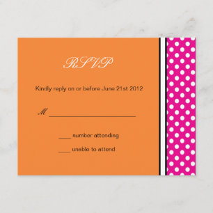 Punto de Polka Rosa y Boda Tangerina RSVP
