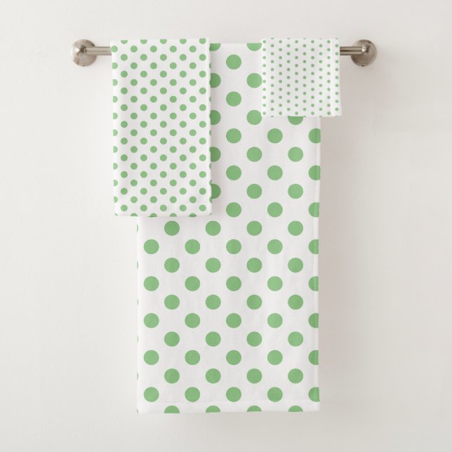 Punto de polka verde blanco y sabio (In situ)