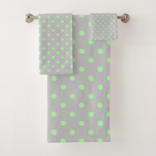 Punto de polka verde de la menta gris