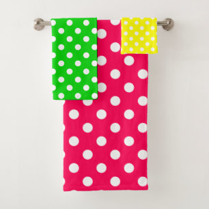 Punto de Polka Verde Rosa y Amarillo
